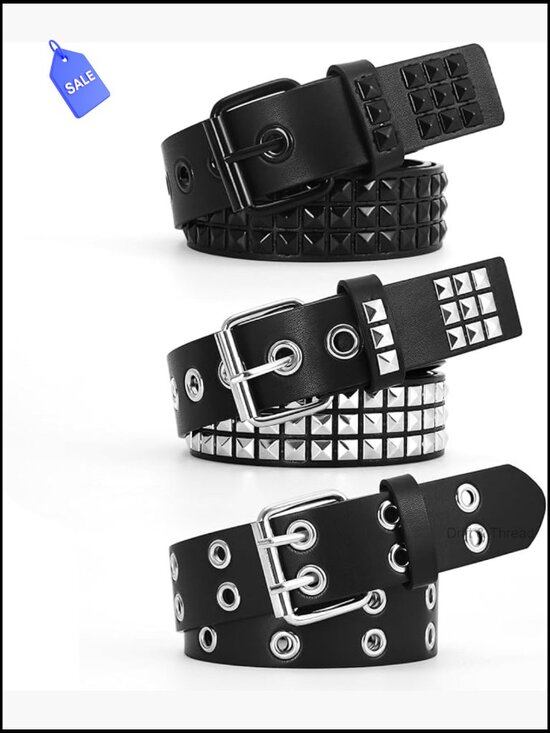 Studded Belt Y2K Metal Goth Punk Rock Rivet Belt with Pyramid Studs main image 4